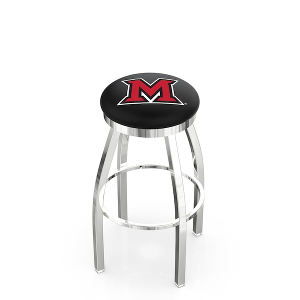 Holland Bar Stool Co 25" Chrome Miami (OH) Swivel Bar Stool, Accent Ring - L8C2C25MIA-OH