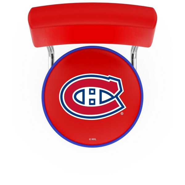 Holland Bar Stool Co 25" Chrome 2-Ring Montreal Canadiens Swivel Bar Stool, Back - L7C425MONCAN