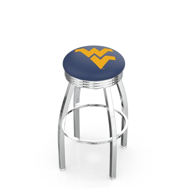 Holland Bar Stool Co 30" Chrome West Virginia Swivel Bar Stool, Accent Ring - L8C3C30WESTVA
