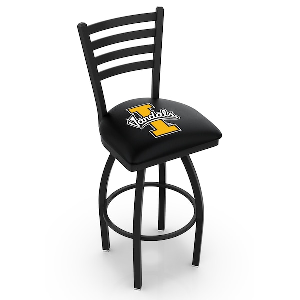 Holland Bar Stool Co 25" Blk Wrinkle Idaho Swivel Bar Stool, Ladder Back - L01425IDAHOU