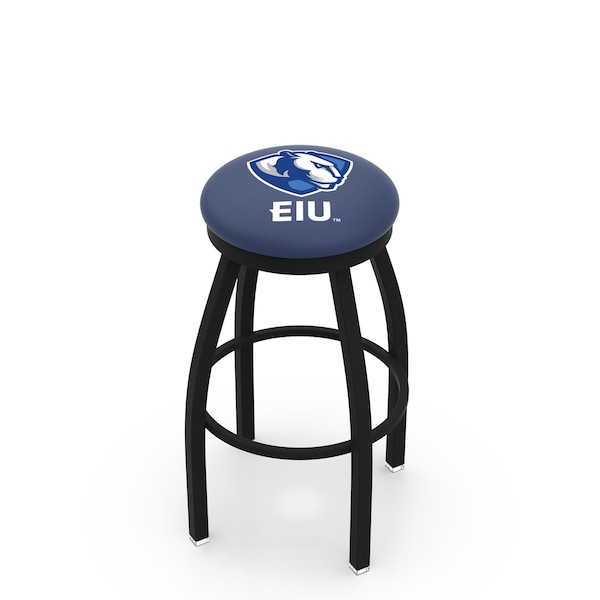 Holland Bar Stool Co 30" Blk Wrinkle Eastern Illinois Swivel Bar Stool, Accent Ring - L8B2B30EASTIL