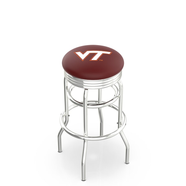 Holland Bar Stool Co 30" Chrome 2-Ring Virginia Tech Swivel Bar Stool, Accent Ring - L7C3C30VATECH