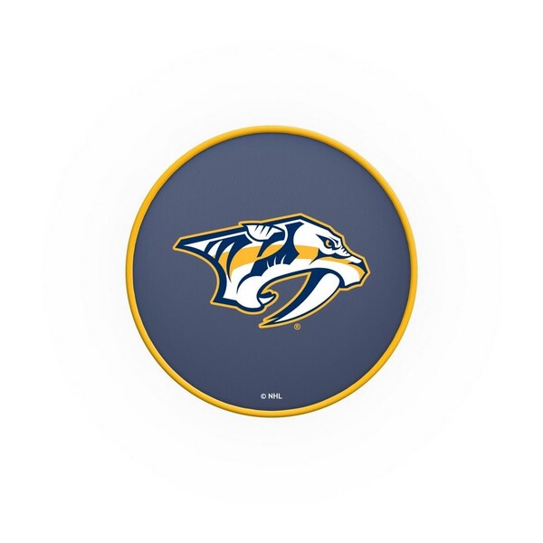 Holland Bar Stool Co 30" Nashville Predators Cushion Seat, 2-Ring Chrome Swivel Bar Stool - L7C130NSHPRE
