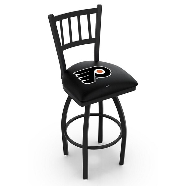 Holland Bar Stool Co 30" Blk Wrinkle Philadelphia Flyers Swivel Bar Stool, Jailhouse Back - L01830PHIFLY-B