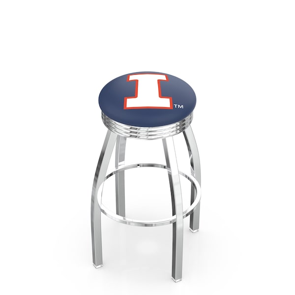 Holland Bar Stool Co 30" Chrome Illinois Swivel Bar Stool, Accent Ring - L8C3C30ILLINIU
