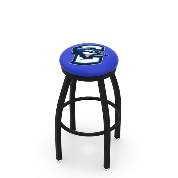 Holland Bar Stool Co 25" Blk Wrinkle Creighton Swivel Bar Stool, Accent Ring - L8B2B25CRGHTN
