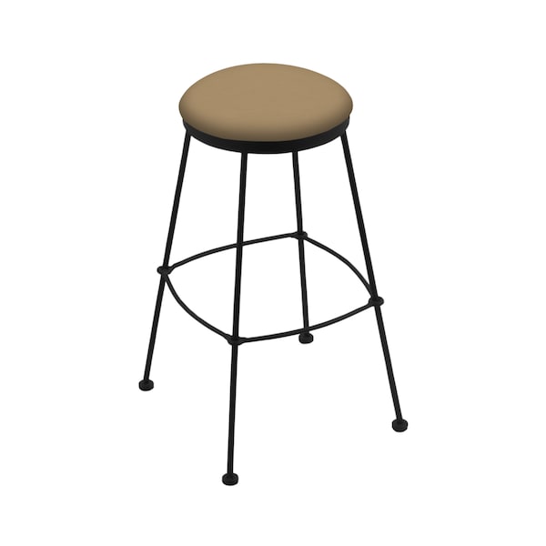 Holland Bar Stool Co 30" Stationary Bar Stool, Black Wrinkle, Canter Sand Seat - 303030BW013