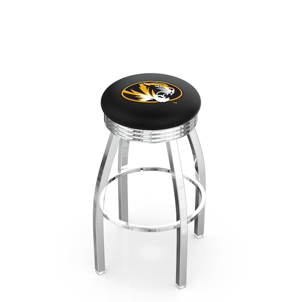 Holland Bar Stool Co 25" Chrome Missouri Swivel Bar Stool, Accent Ring - L8C3C25MIZZOU