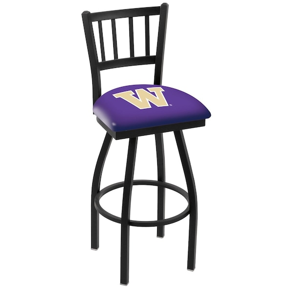 Holland Bar Stool Co 30" Blk Wrinkle Washington Swivel Bar Stool, Jailhouse Back - L01830WASHUN