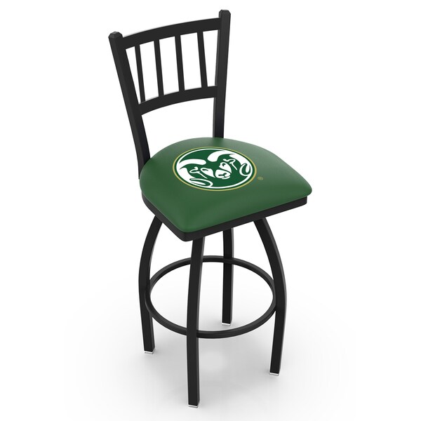 Holland Bar Stool Co 30" Blk Wrinkle Colorado State Swivel Bar Stool, Jailhouse Back - L01830COLOST