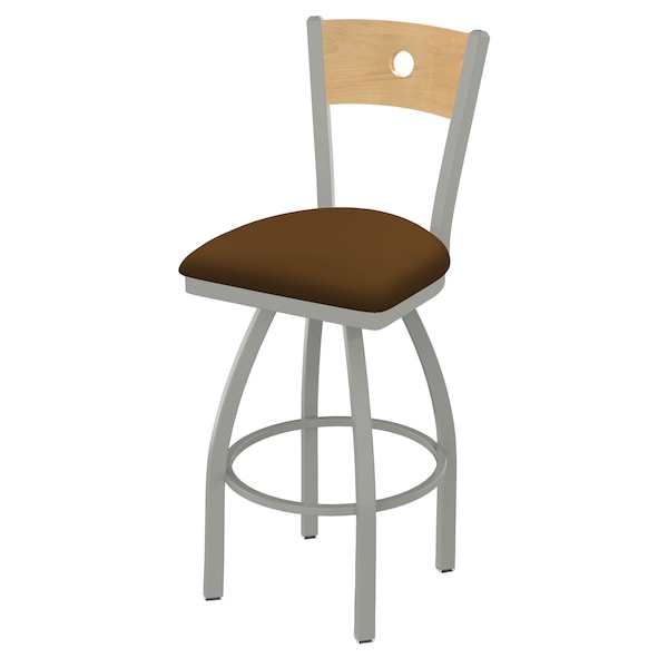Holland Bar Stool Co 30" Swivel Counter Stool, Nickel Finish, Nat Back, Canter Thatch Seat - 83030ANNATMPLB001