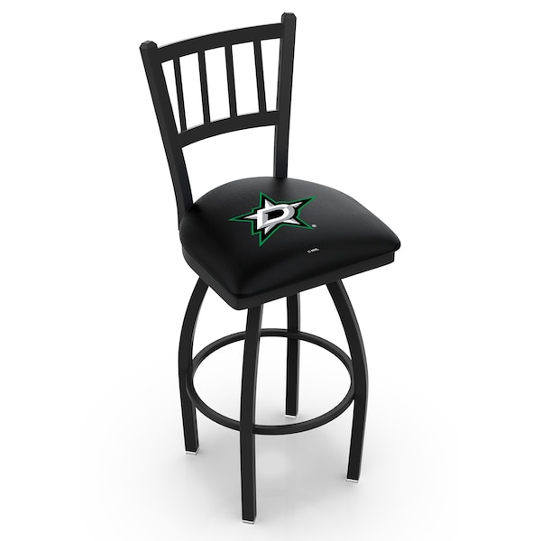 Holland Bar Stool Co 25" Blk Wrinkle Dallas Stars Swivel Bar Stool, Jailhouse Back - L01825DALSTA