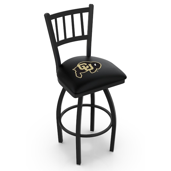 Holland Bar Stool Co 25" Blk Wrinkle Colorado Swivel Bar Stool, Jailhouse Back - L01825COLOUN