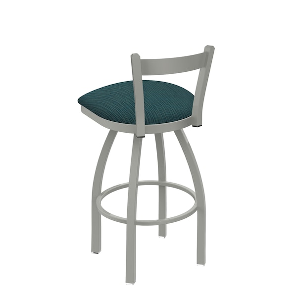 Holland Bar Stool Co 30" Low Back Swivel Bar Stool, Nickel Finish, Graph Tidal Seat - 82130AN022