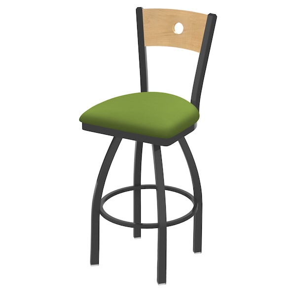 Holland Bar Stool Co 30" Swivel Counter Stool, Bronze Finish, Nat Back, Canter Kiwi Green Seat - 83030PWNATMPLB009