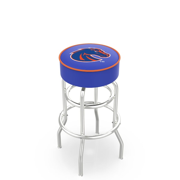 Holland Bar Stool Co 25" Boise State Cushion Seat, 2-Ring Chrome Swivel Bar Stool - L7C125BOISES