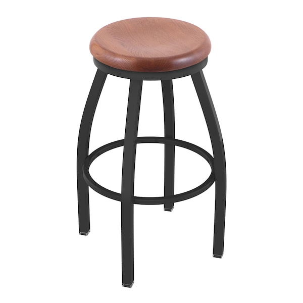 Holland Bar Stool Co 30" Swivel Bar Stool, Pewter Finish, Med Oak Seat - 80230PWMEDOAK