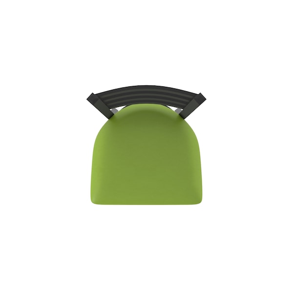 Holland Bar Stool Co 30" Stationary Bar Stool, Black Wrinkle, Canter Kiwi Green Seat - 40030BW009