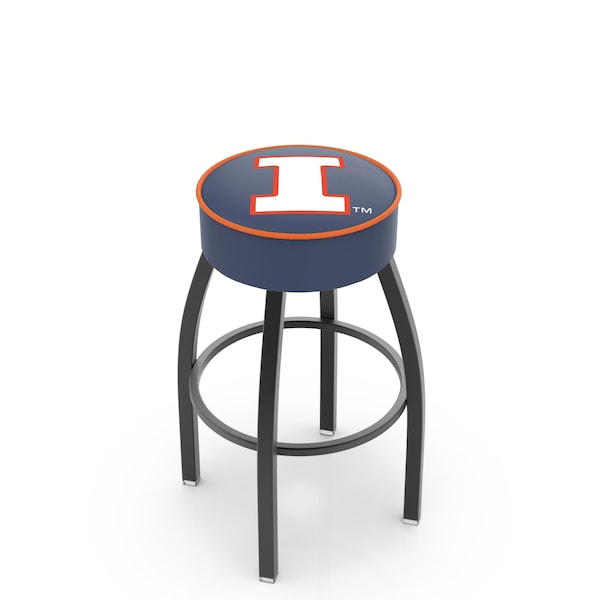 Holland Bar Stool Co 30" 4" Illinois Cushion Seat, Blk Wrinkle Base Swivel Bar Stool - L8B130ILLINIU