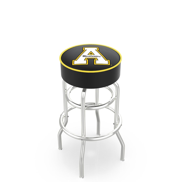 Holland Bar Stool Co 25" Appalachian State Cushion Seat, 2-Ring Chrome Swivel Bar Stool - L7C125APPSTU