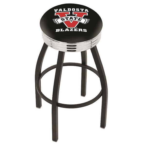 Holland Bar Stool Co 30" Blk Wrinkle Valdosta State Swivel Bar Stool, Chrome Ring - L8B3C30VALDST
