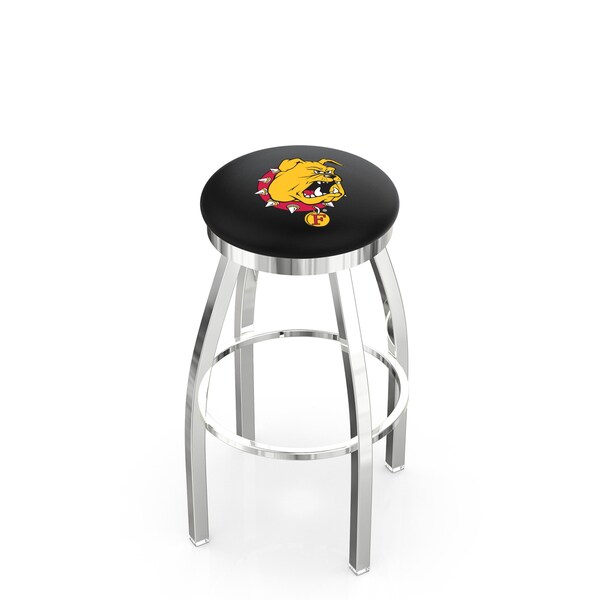 Holland Bar Stool Co 30" Chrome Ferris State Swivel Bar Stool, Accent Ring - L8C2C30FERRST
