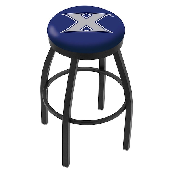 Holland Bar Stool Co 30" Blk Wrinkle Xavier Swivel Bar Stool, Accent Ring - L8B2B30XAVIER