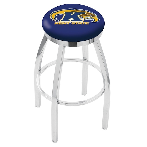 Holland Bar Stool Co 30" Chrome Kent State Swivel Bar Stool, Accent Ring - L8C2C30KENTST