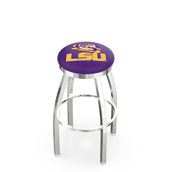 Holland Bar Stool Co 30" Chrome Louisiana State Swivel Bar Stool, Accent Ring - L8C2C30LASTUN