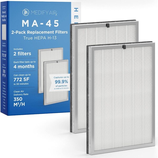 Medify Air MA45R2 H13 True HEPA 999 Particle Removal 2PK - MA-45R-2