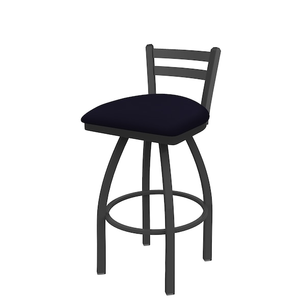 Holland Bar Stool Co 30" Low Back Swivel Bar Stool, Pewter Finish, Canter Twilight Seat - 41130PW002