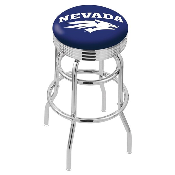 Holland Bar Stool Co 25" Chrome 2-Ring Nevada Swivel Bar Stool, Accent Ring - L7C3C25NEVAUN