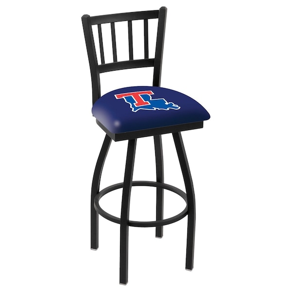 Holland Bar Stool Co 25" Blk Wrinkle Louisiana Tech Swivel Bar Stool, Jailhouse Back - L01825LATECH