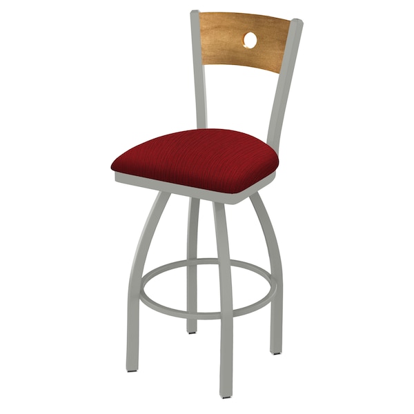 Holland Bar Stool Co 30" Swivel Counter Stool, Nickel Finish, Med Back, Graph Ruby Seat - 83030ANMEDMPLB016