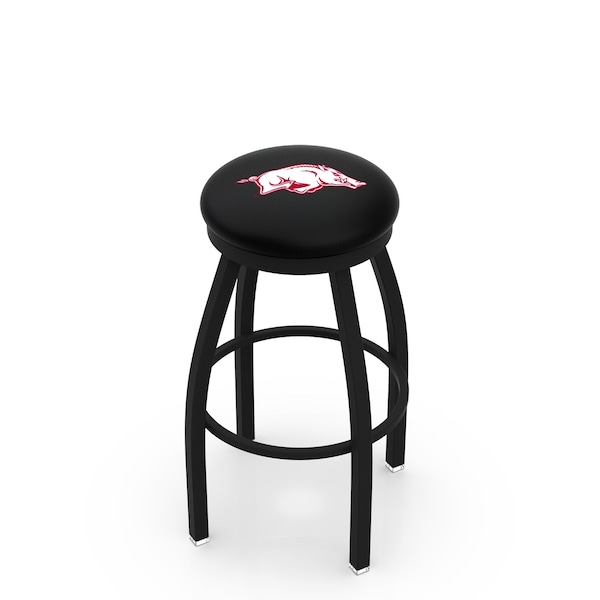 Holland Bar Stool Co 30" Blk Wrinkle Arkansas Swivel Bar Stool, Accent Ring - L8B2B30ARKNUN