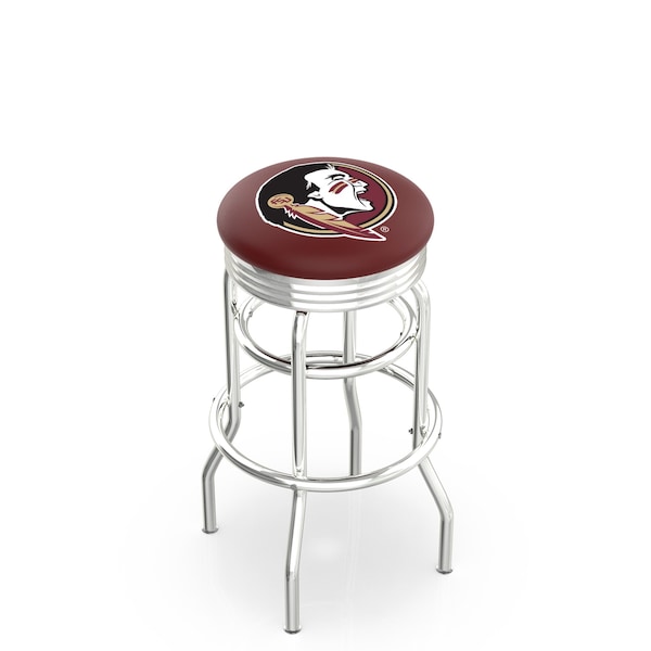 Holland Bar Stool Co 30" Chrome 2-Ring Florida State Head Swivel Bar Stool, Accent Ring - L7C3C30FSU-HD