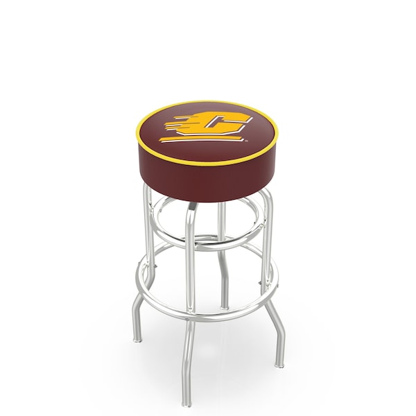 Holland Bar Stool Co 25" Central Michigan Cushion Seat, 2-Ring Chrome Swivel Bar Stool - L7C125CENMIC