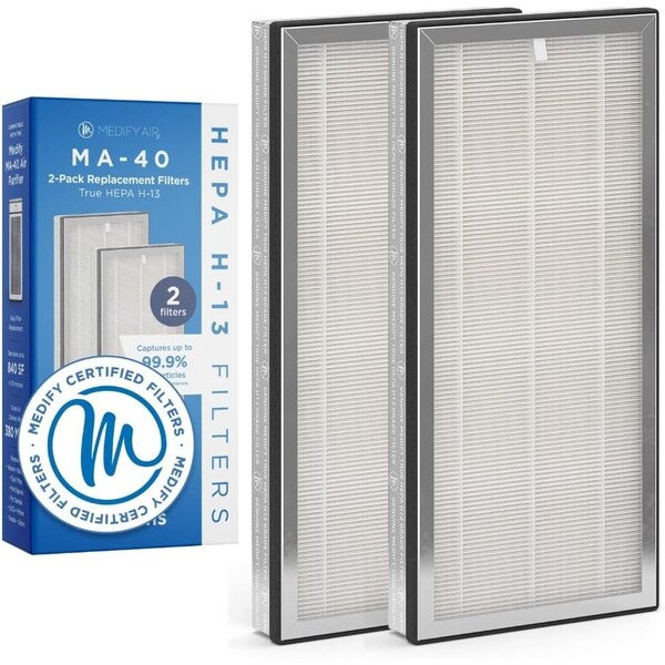 Medify Air MA40 Air Purifier Medical Grade True HEPA H13 Genuine Replacement Filter ME40 2 2PK - MA-40E-2