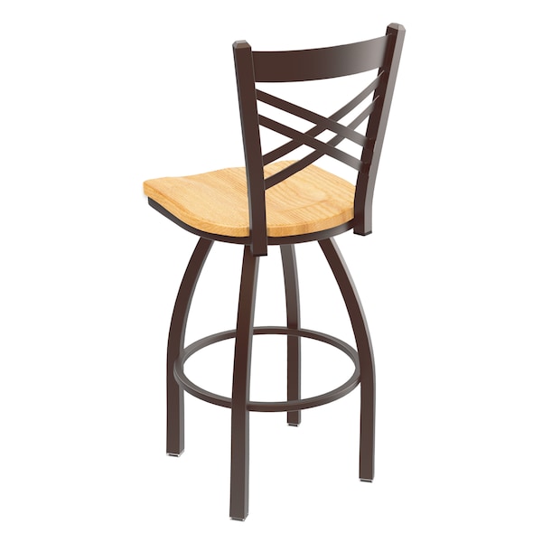 Holland Bar Stool Co 30" Swivel Bar Stool, Bronze Finish, Nat Oak Seat - 82030BZNATOAK