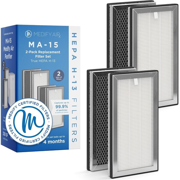 Medify Air Medify MA15 Replacement Filter H13 True HEPA 999 particle removal 2PK - MA-15R-2