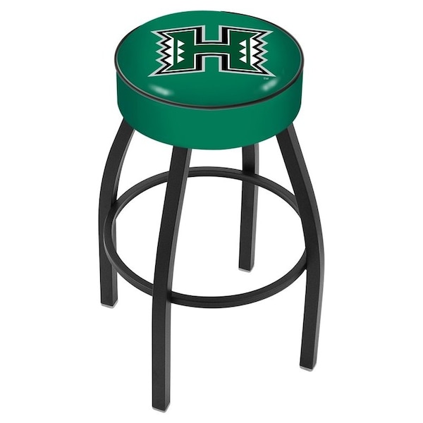 Holland Bar Stool Co 25" 4" Hawaii Cushion Seat, Blk Wrinkle Base Swivel Bar Stool - L8B125HAWAII