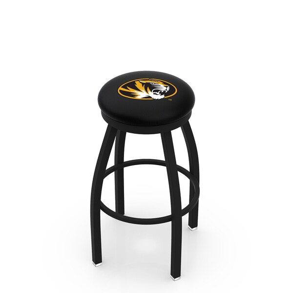 Holland Bar Stool Co 25" Blk Wrinkle Missouri Swivel Bar Stool, Accent Ring - L8B2B25MIZZOU