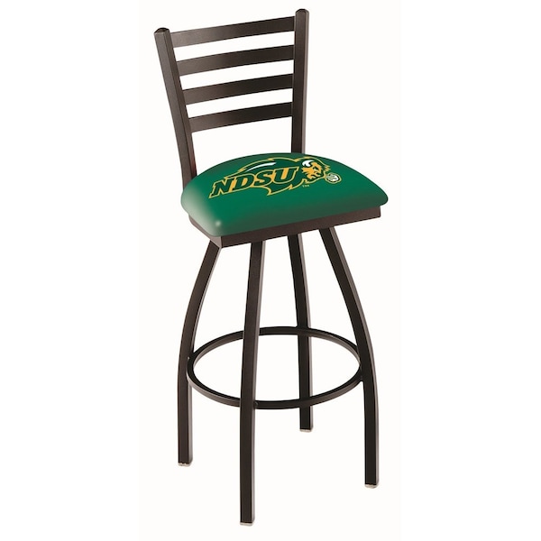 Holland Bar Stool Co 30" Blk Wrinkle North Dakota State Swivel Bar Stool, Ladder Back - L01430NDAKST-G