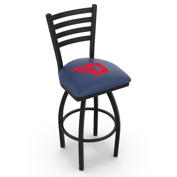 Holland Bar Stool Co 30" Blk Wrinkle University of Dayton Swivel Bar Stool, Ladder Back - L01430DYTNUN