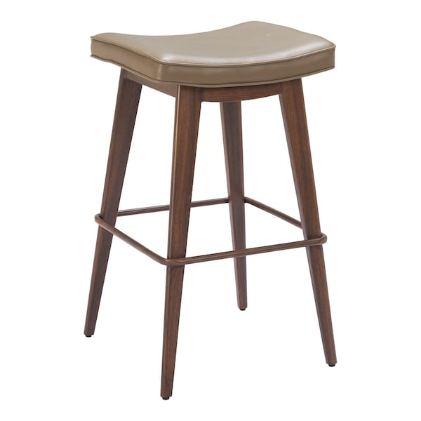 Zuo Modern Divat Barstool Set Of 2 Taupe & Walnut - 110330