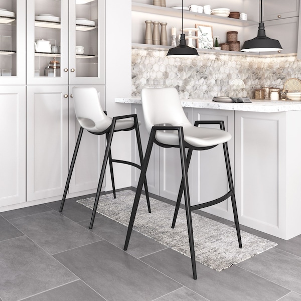 Zuo Modern Desi Barstool Set Of 2 White - 109541
