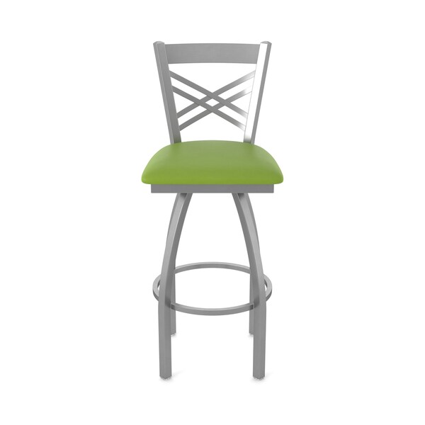 Holland Bar Stool Co 820 Catalina Stainless Steel 36in Swivel Bar Stool with Canter Kiwi Green Seat - 82036SS009