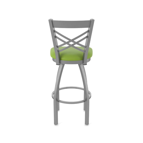 Holland Bar Stool Co 820 Catalina Stainless Steel 36in Swivel Bar Stool with Canter Kiwi Green Seat - 82036SS009