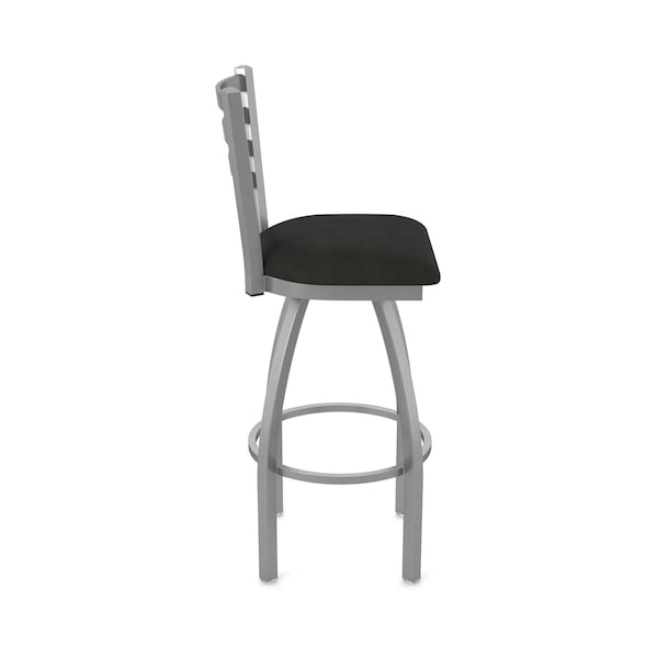 Holland Bar Stool Co 410 Jackie Stainless Steel 36in Swivel Bar Stool with Canter Espresso Seat - 41036SS003