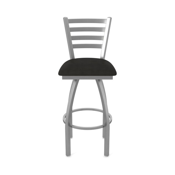 Holland Bar Stool Co 410 Jackie Stainless Steel 36in Swivel Bar Stool with Canter Espresso Seat - 41036SS003